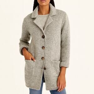 J Crew Donegal Sweater Coat Gray